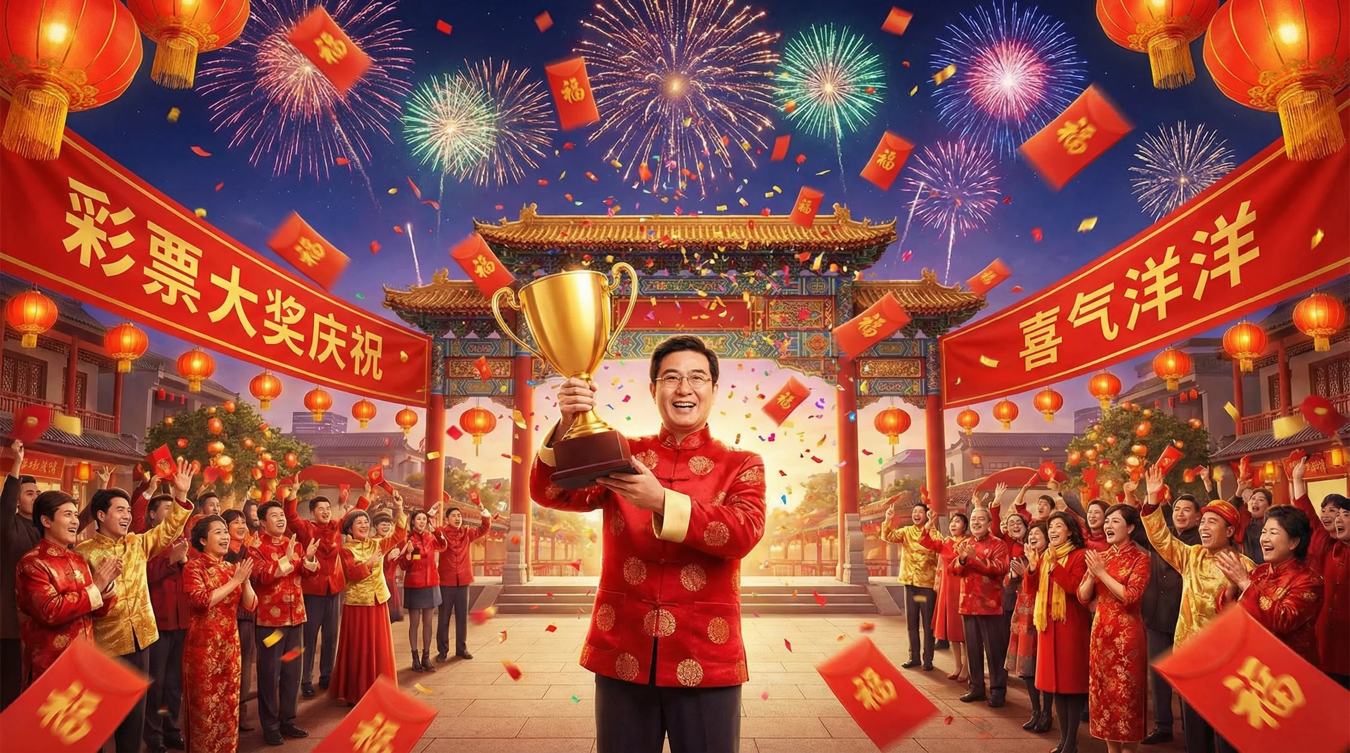 凤凰彩票中奖喜报庆祝画面